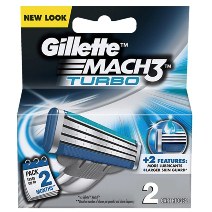 GILLETTE  MACH 3 TURBO CARTRIDGE, 2 U